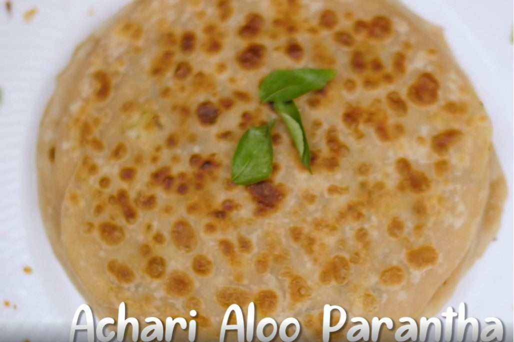 ACHARI ALOO PARANTHA- FLATBREAD STUFFED WITH PICKLE AND POTATO