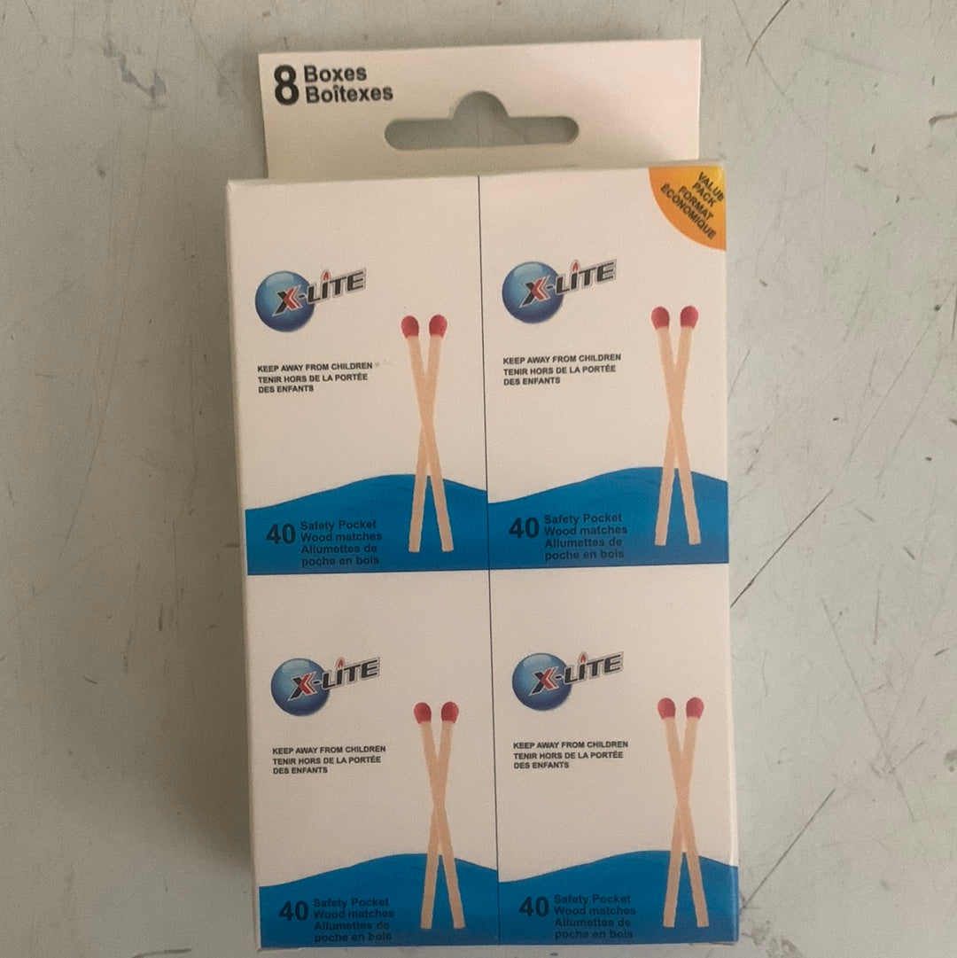 8 boxes - xlite match sticks (8x40)