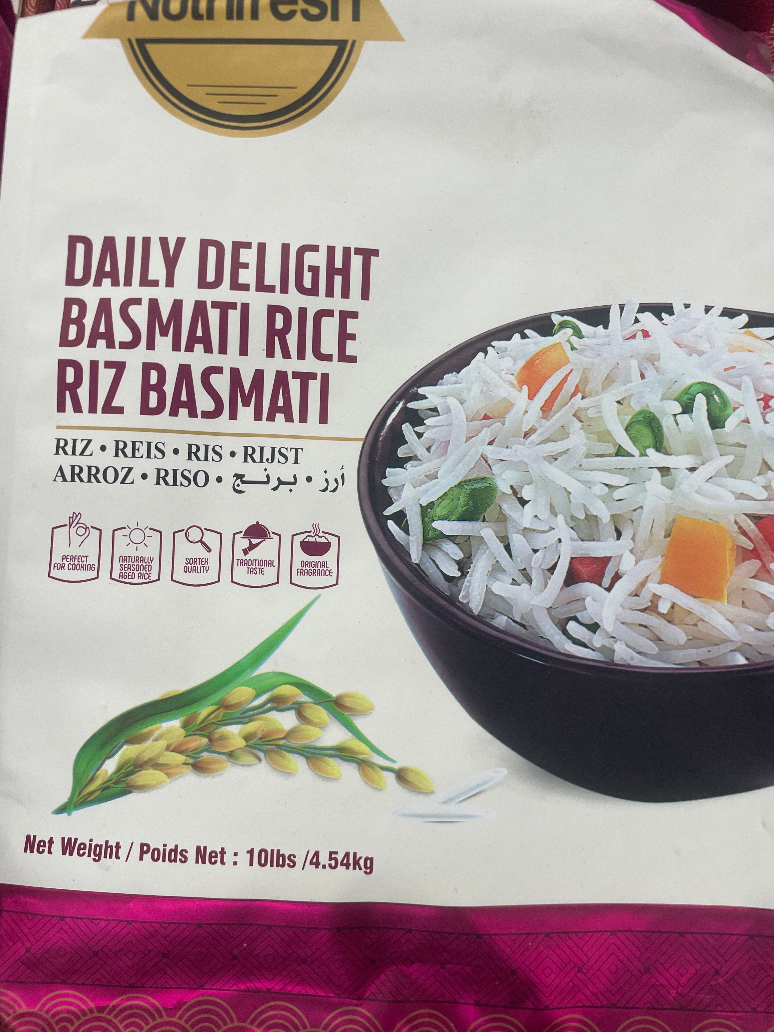 Nutrifresh Basmati Rice 10 lbs