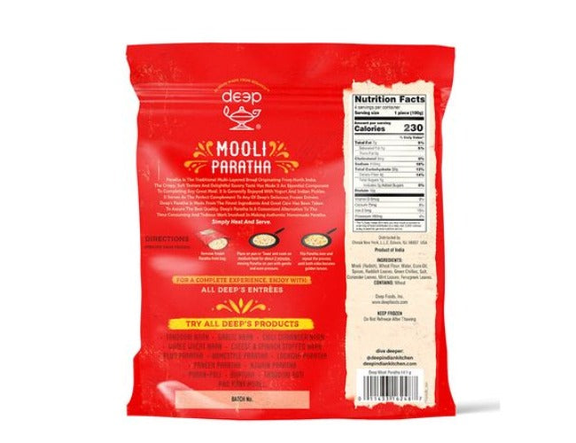 Frozen - Mooli Paratha - 4 Pieces - Deep - 400g