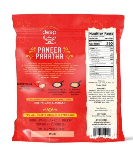 Frozen - Paneer Paratha - 4 pieces - Deep - 368g