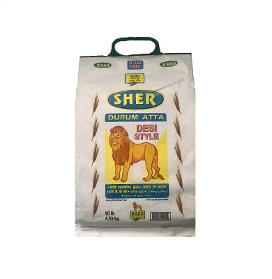 Atta - Whole Wheat Flour - Desi Style - 10lb - SHER