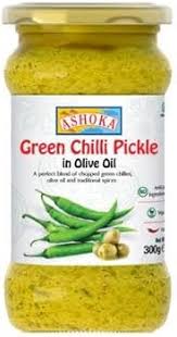 Ashoka Green Chilli Pickle in Olive Oil (300 g)