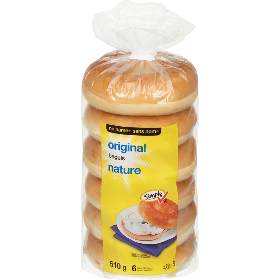 NO NAME Bagel Plain 6 Pack 390 g