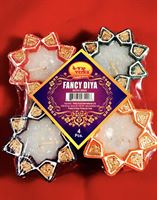 Fancy Diya With Wax - 4pc