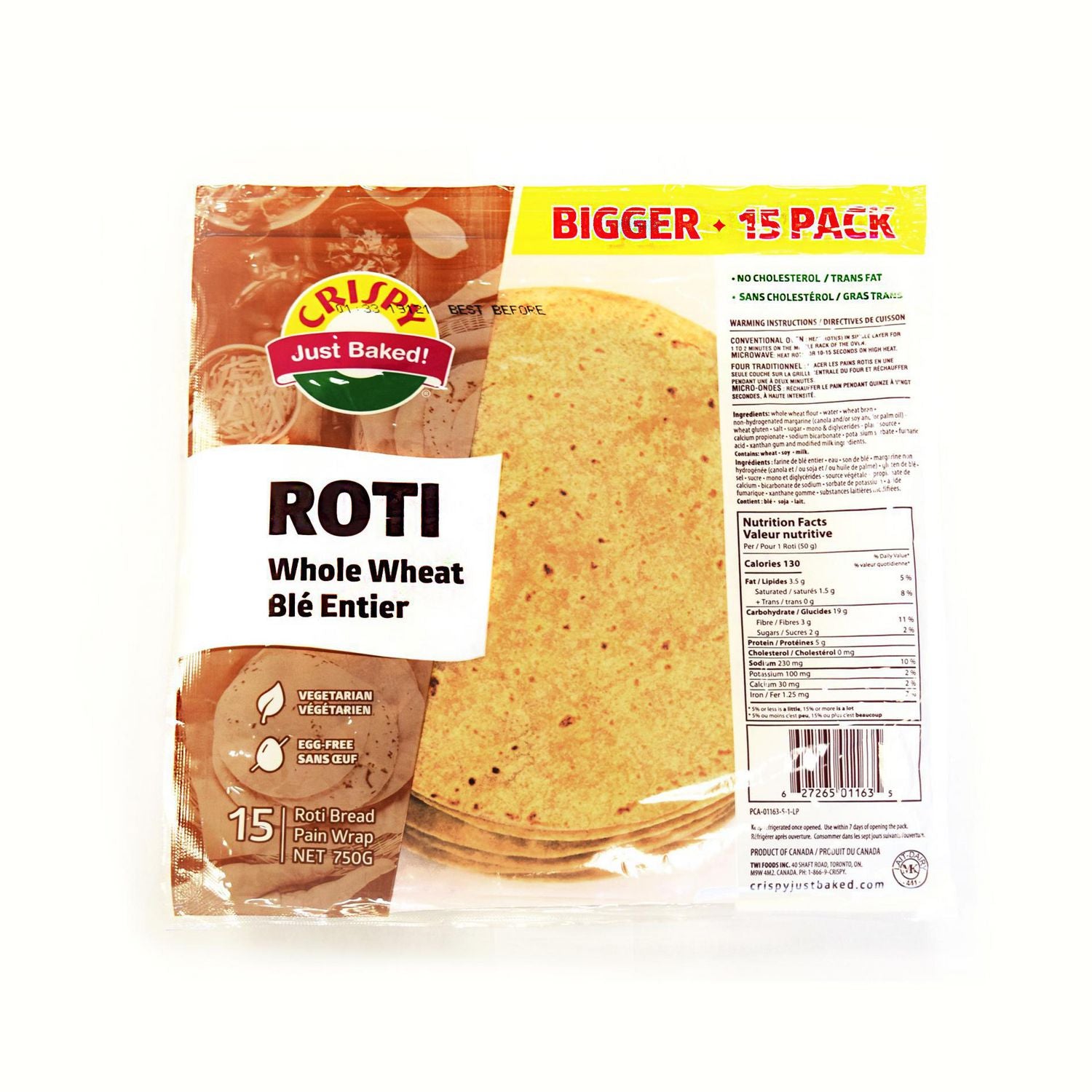 Crispy Whole wheat Roti pack of 15