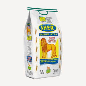 Atta - Whole Wheat Flour - Desi Style - 20lb - SHER