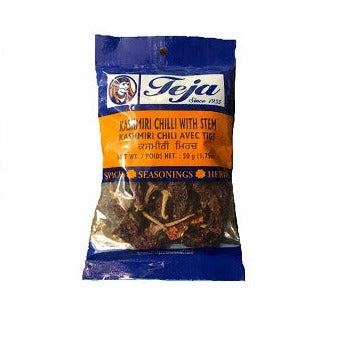 Kashmiri Whole Chilli with Stem - 50 g - Teja