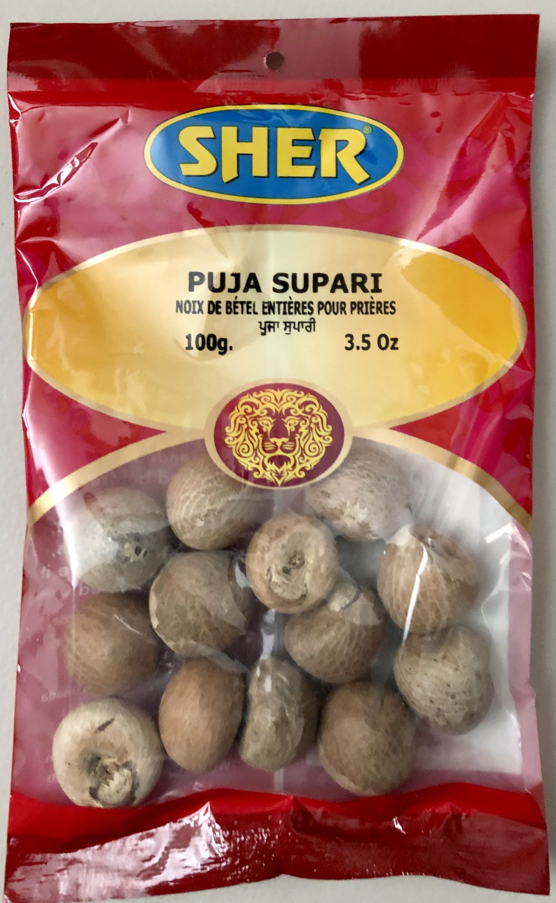 Puja Supari - Betel Nuts Whole -  Sher - 100g