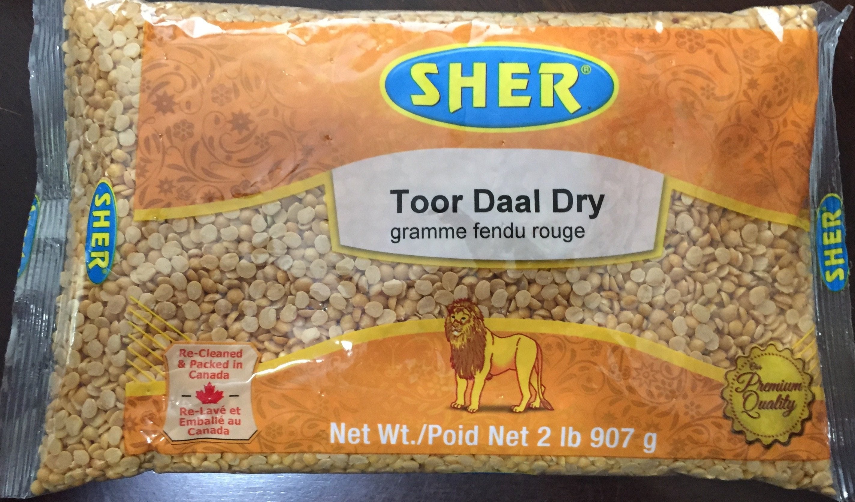 Toor Dal - Split Pigeon peas - 2 lb - Sher