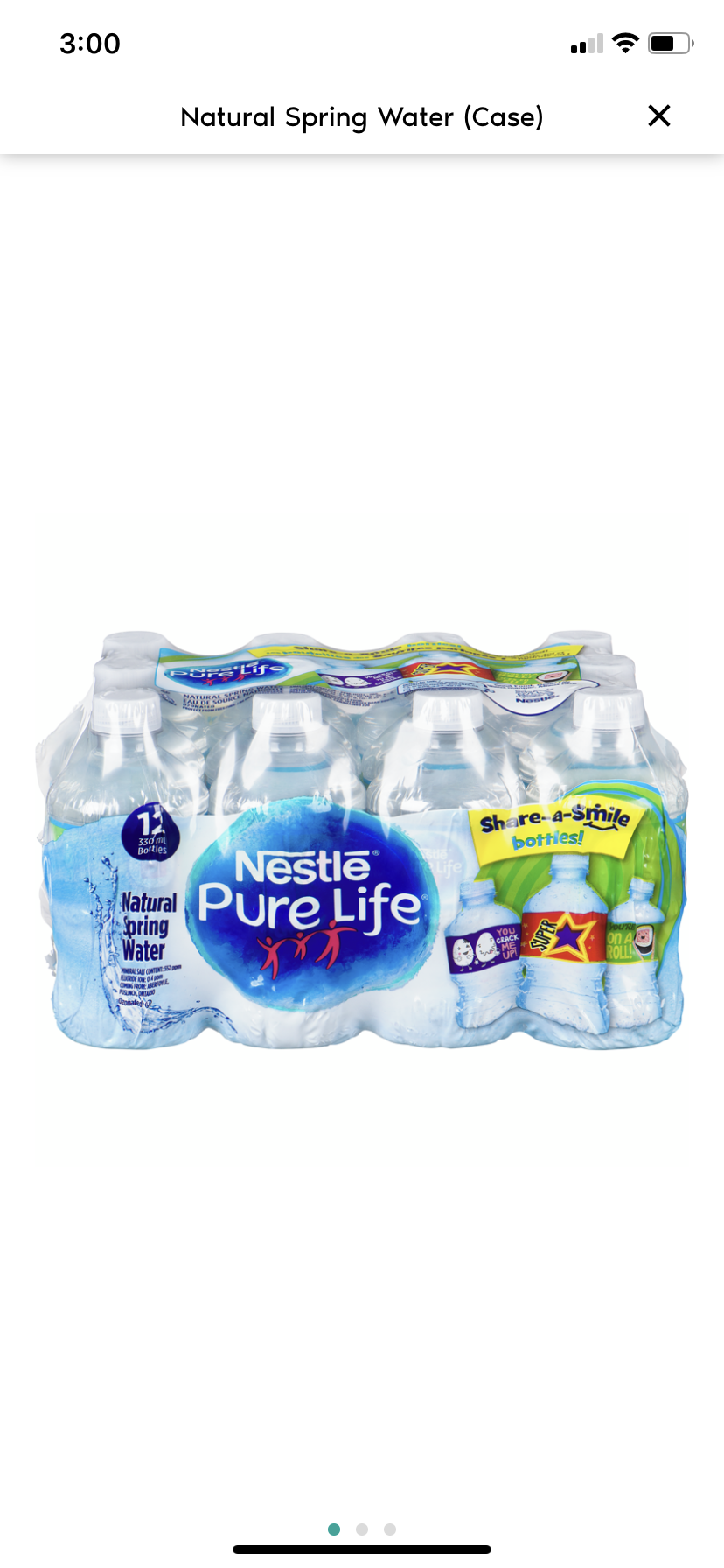 (Deposit fees inc.) Nestle natural spring water case 24x500ml