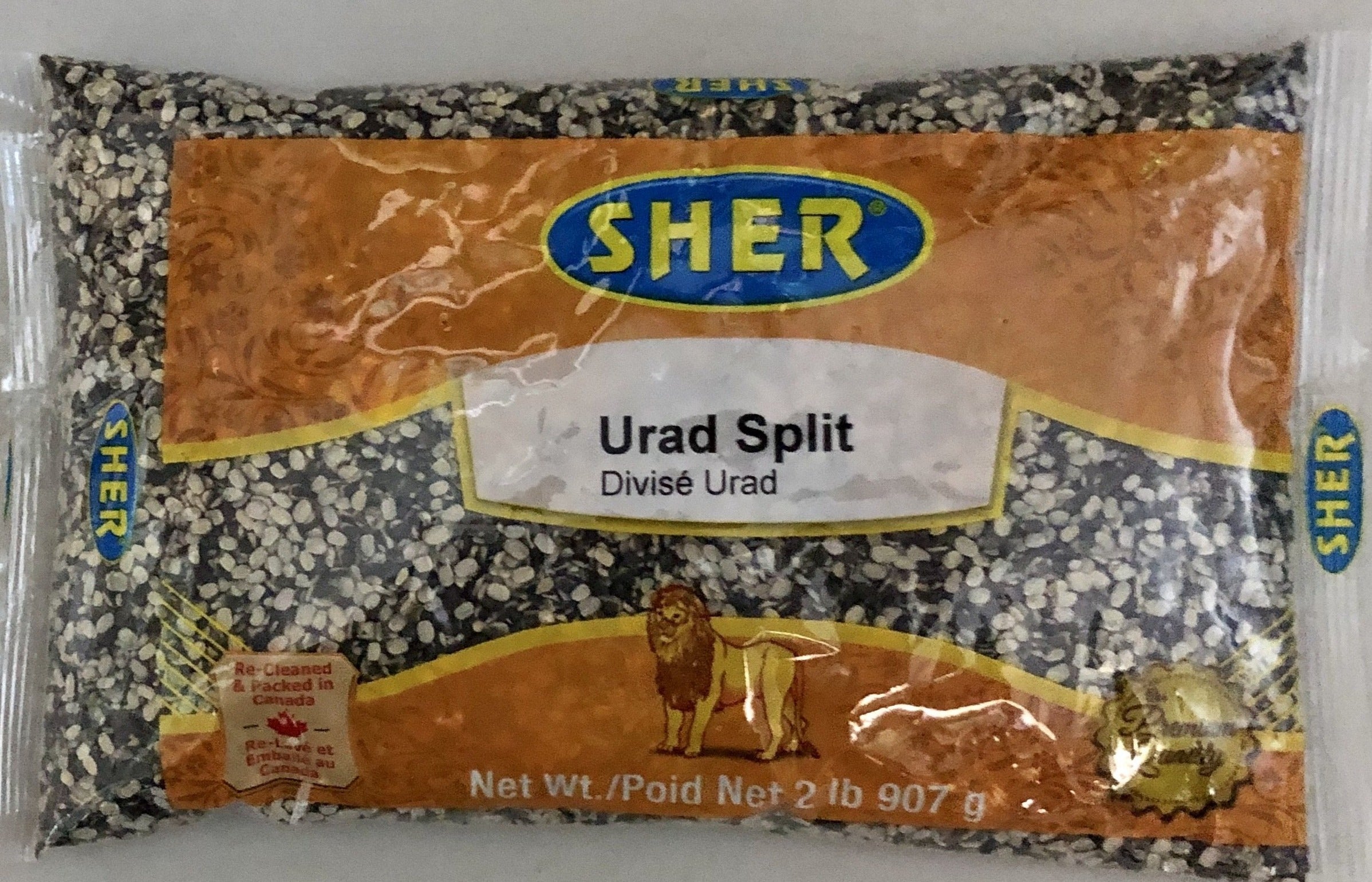 Urad Dal Chilka - Split Black Matpe Beans - Sher - 2lb
