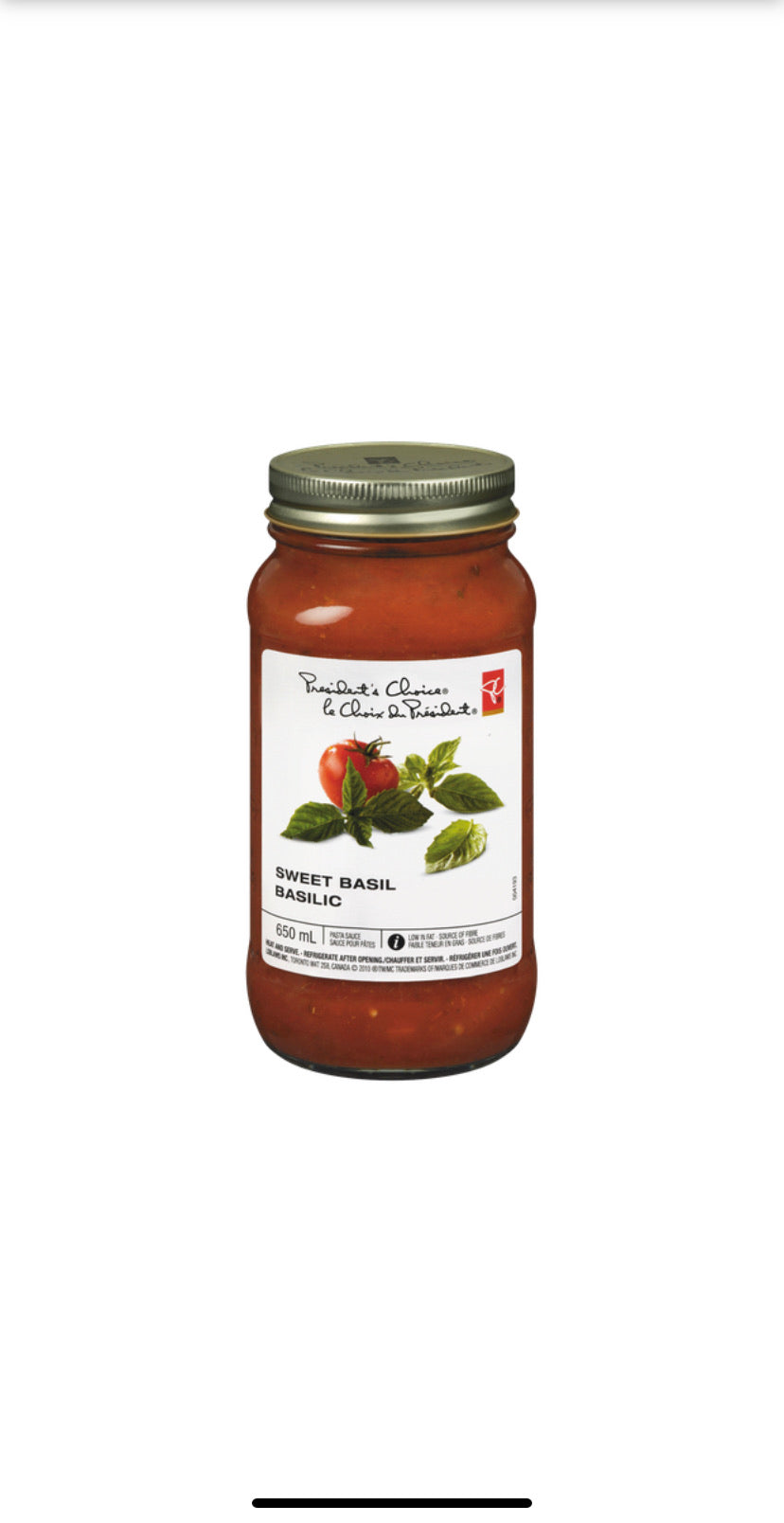 Pc sweet basil pasta sauce 650g