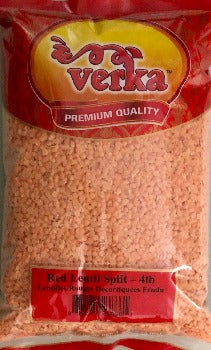 Masoor Dal-Red Split Lentil - 4 lb - Verka