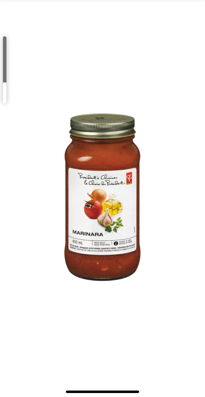 Pc sweet marinara pasta sauce 650g