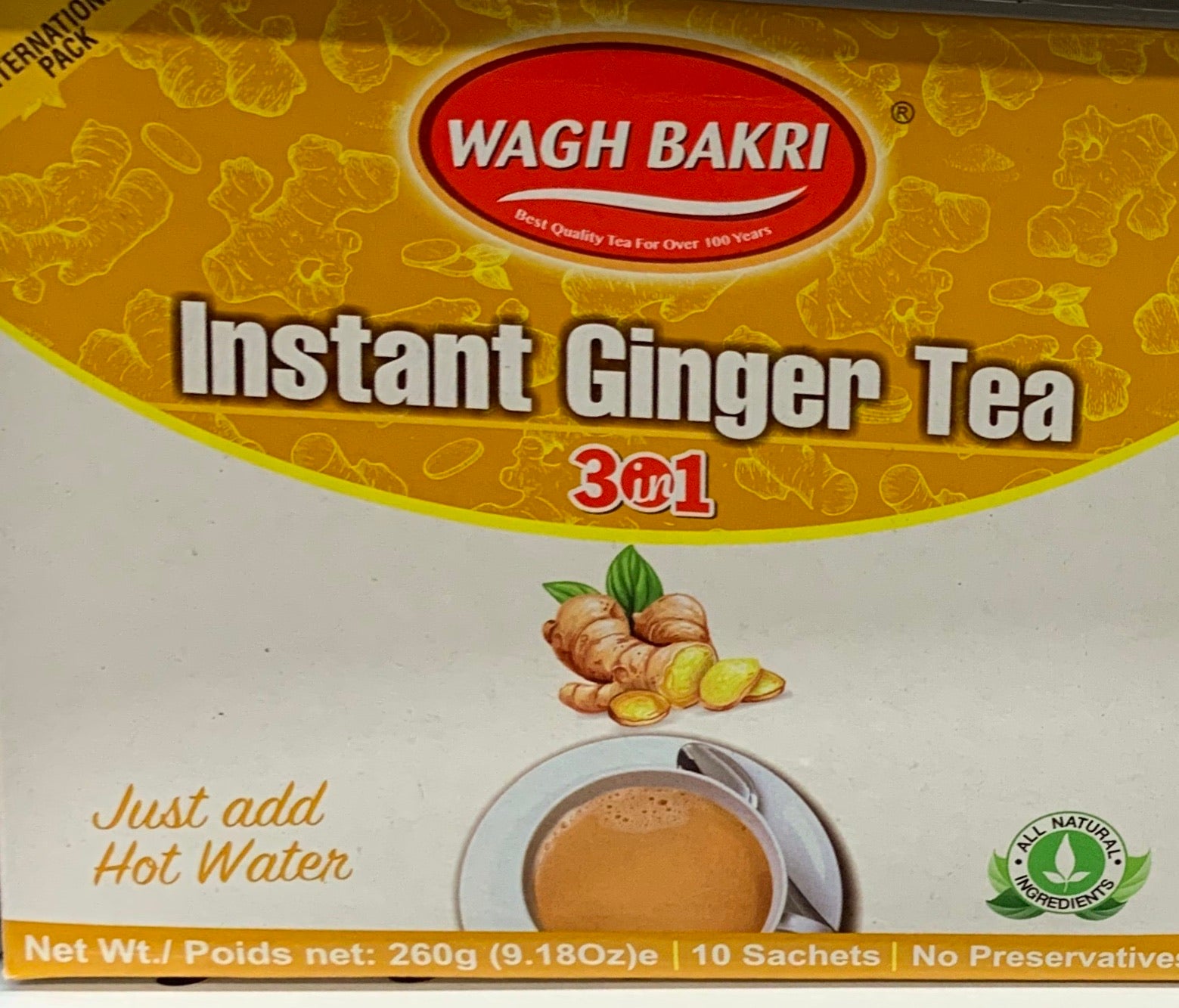 Wagh bakri - Instant Ginger Tea - 10 sachets -260g