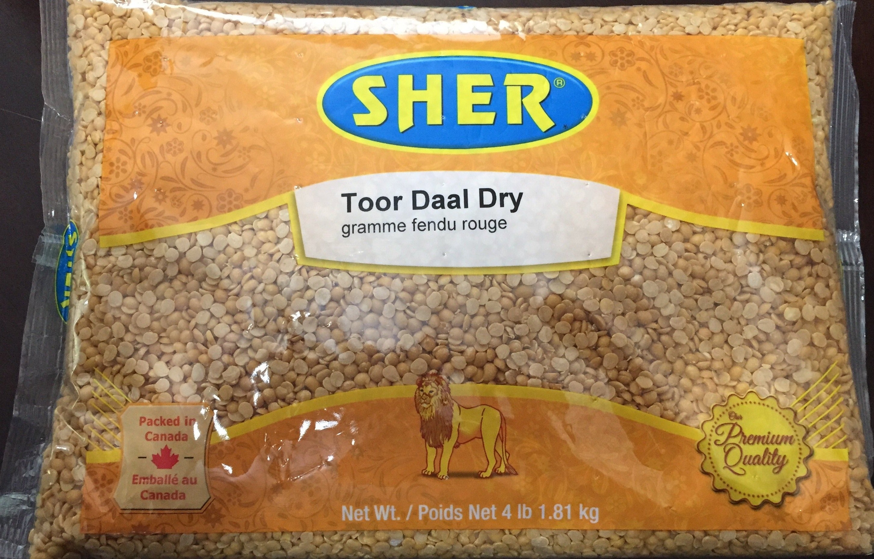 Toor Dal - Split Pigeon peas - 4 lb - Sher