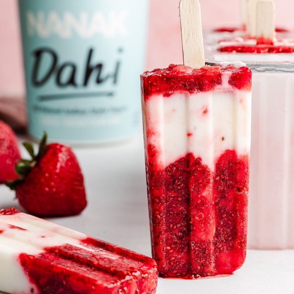 STRAWBERRY  ROSE LASSI  POPSICLE