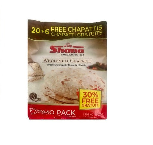 Shana Whole Wheat Chapati  - Value Pack- 1.04Kg