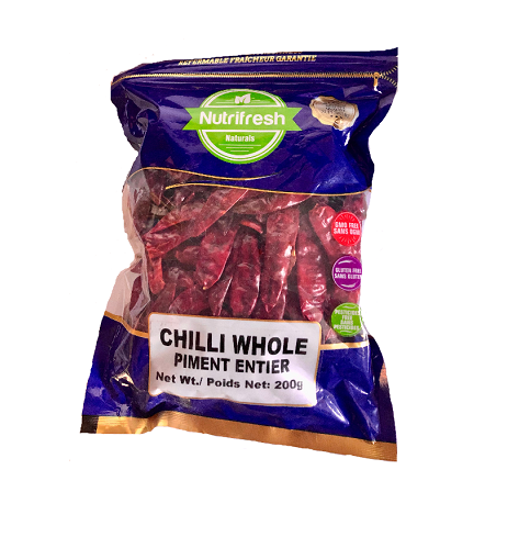 Red Chilli Peppers - Whole Dried - 200 g - Nutrifresh