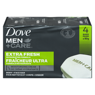 DOVE  Men+Care Body and Face Bar, Extra Fresh (3 bars)