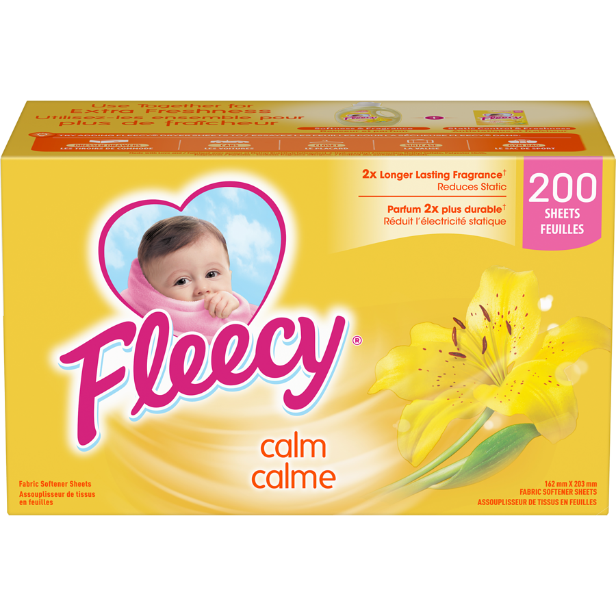 Print Fleecy Aroma Therapy Calm Fabric Softener Dryer Sheets 200 Sheets