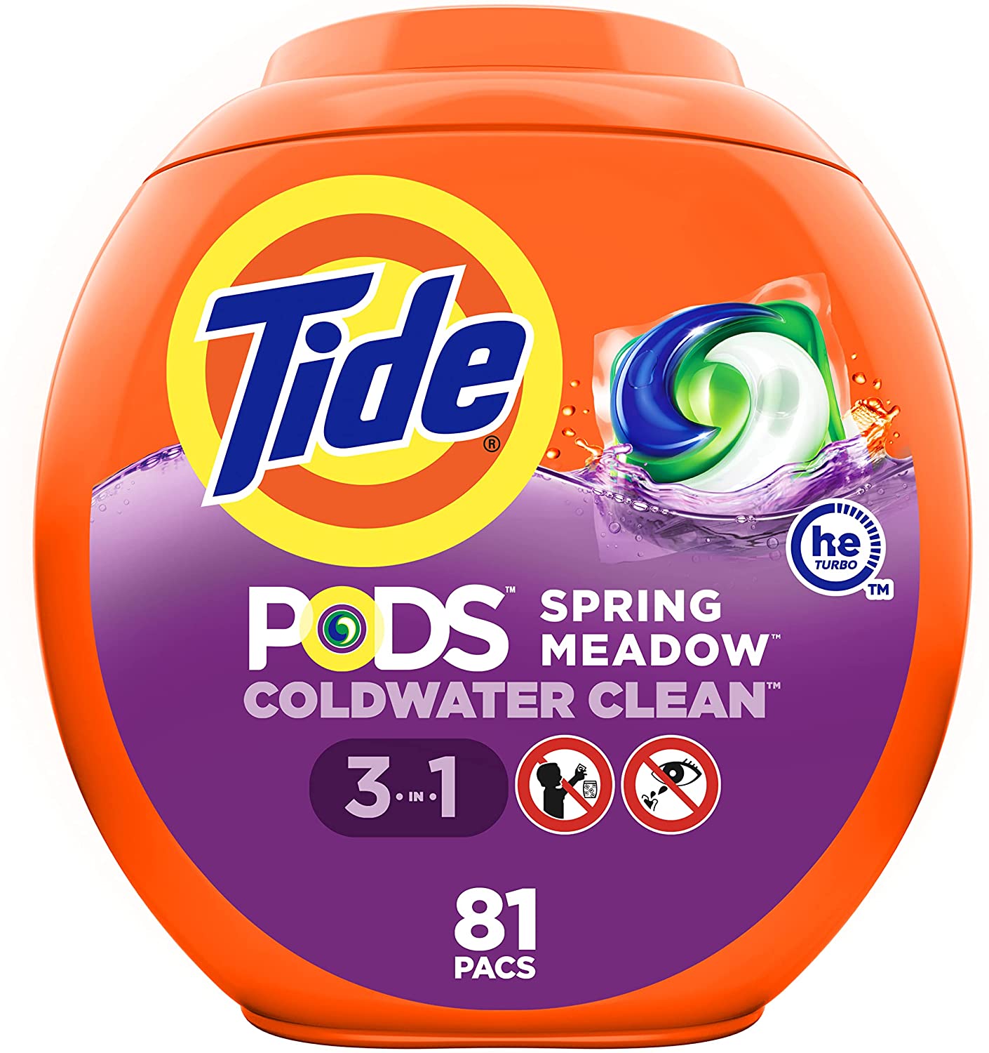 Tide PODS Spring Meadow Scent HE Turbo Laundry Detergent Pacs 81 Count