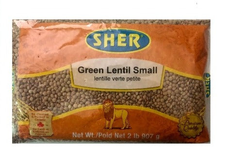 Green Lentil Small - Whole - 2 lb - Sher