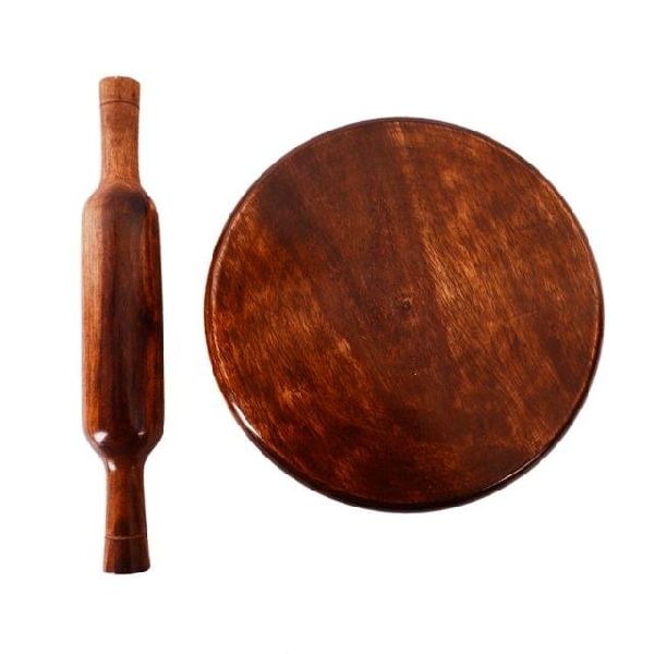 Pastry Board & Rolling Pin - Roti Chakla & Balena - Wooden - Set