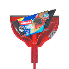 Vileda Double Action Broom with Dust Pan