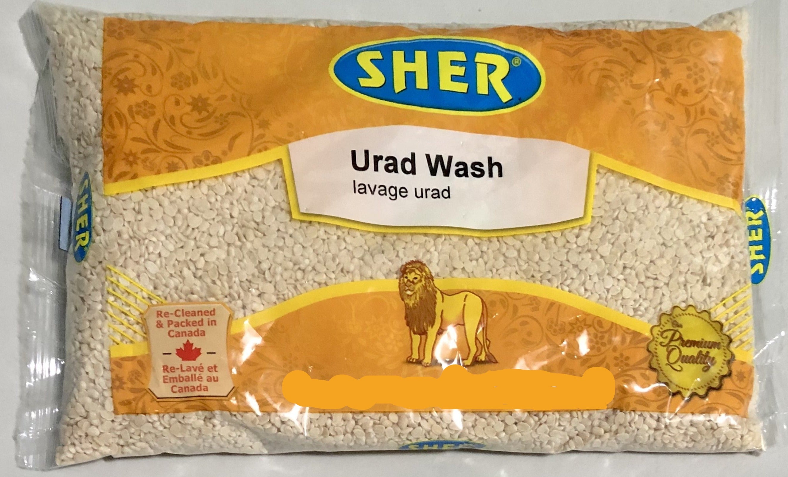 Urad Dal Washed - Split Black Matpe Beans - 4lb - Sher