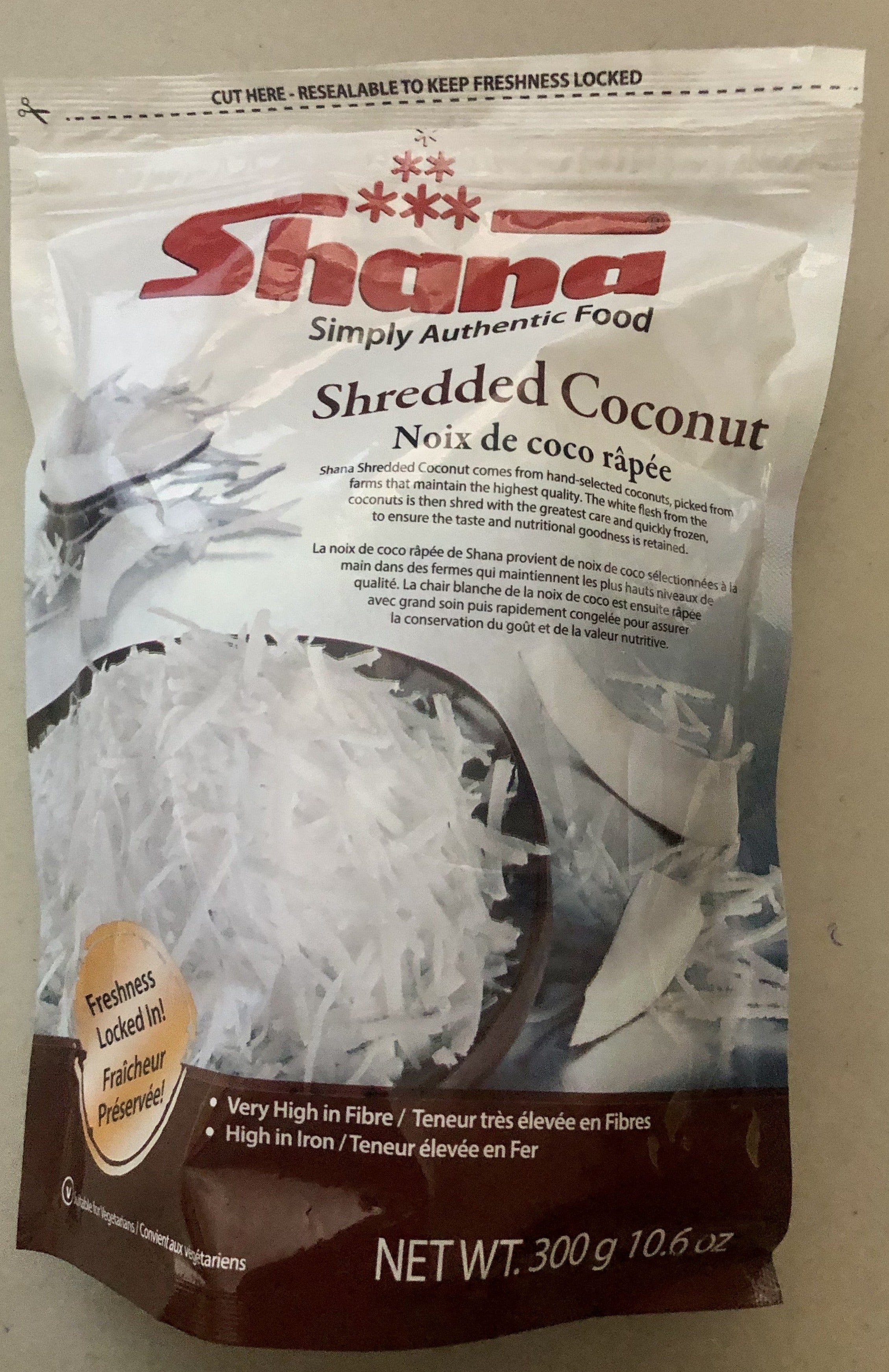 Frozen Shredded Coconut -  300gm - Shana