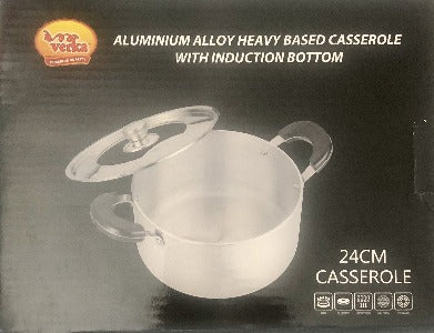 Aluminium Alloy Heavy Induction Based Casserole - 24cm - Verka