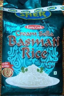 Cream Sella Basmati Rice - 10 lb - Sher