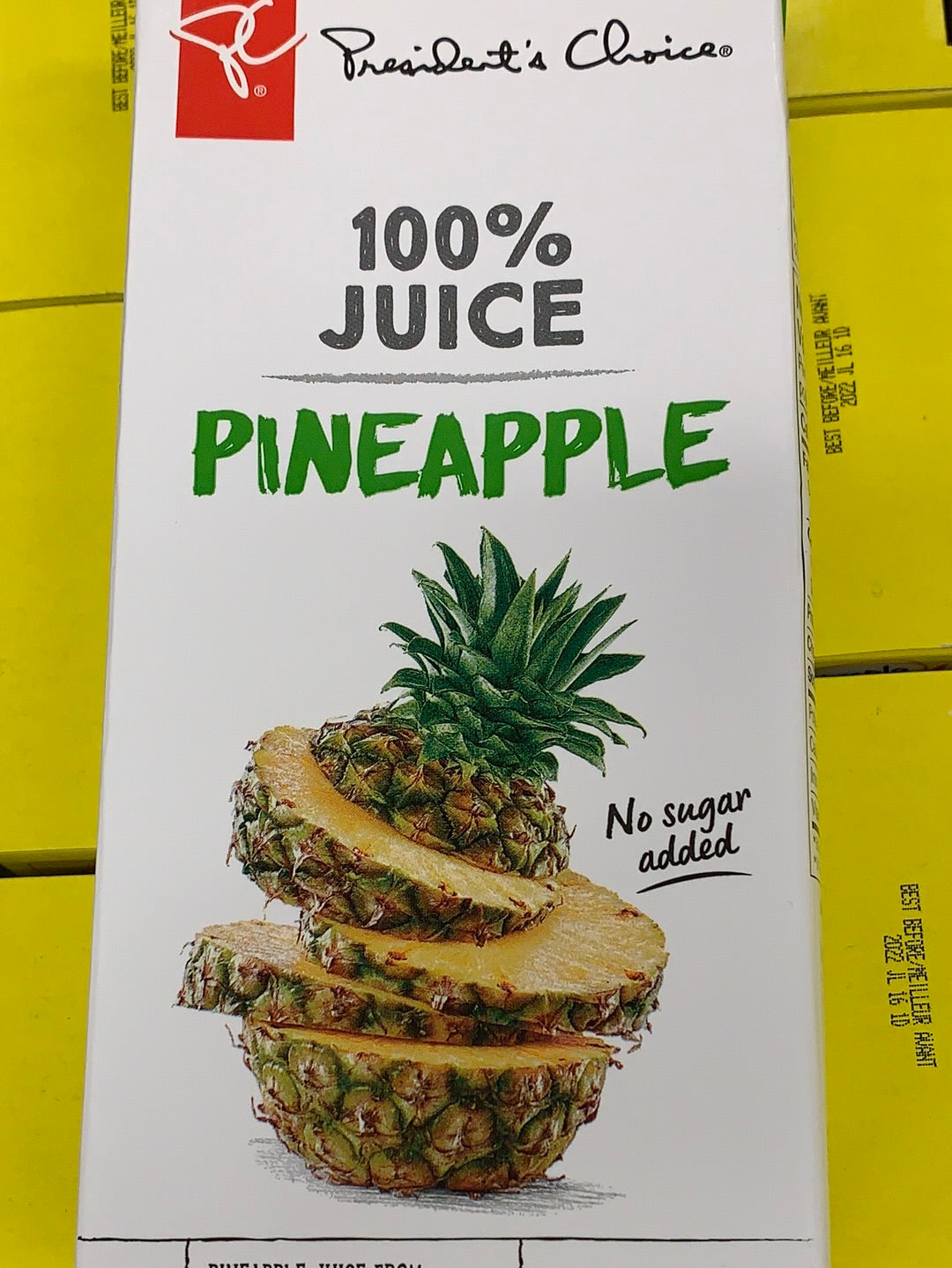 President choice 100% pineapple juice 1L