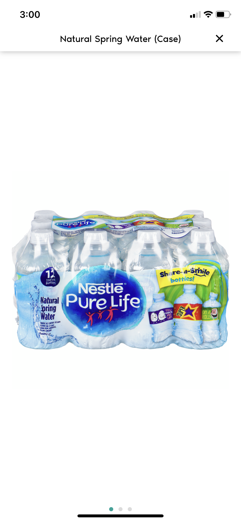 Nestle natural spring water case 12x500ml