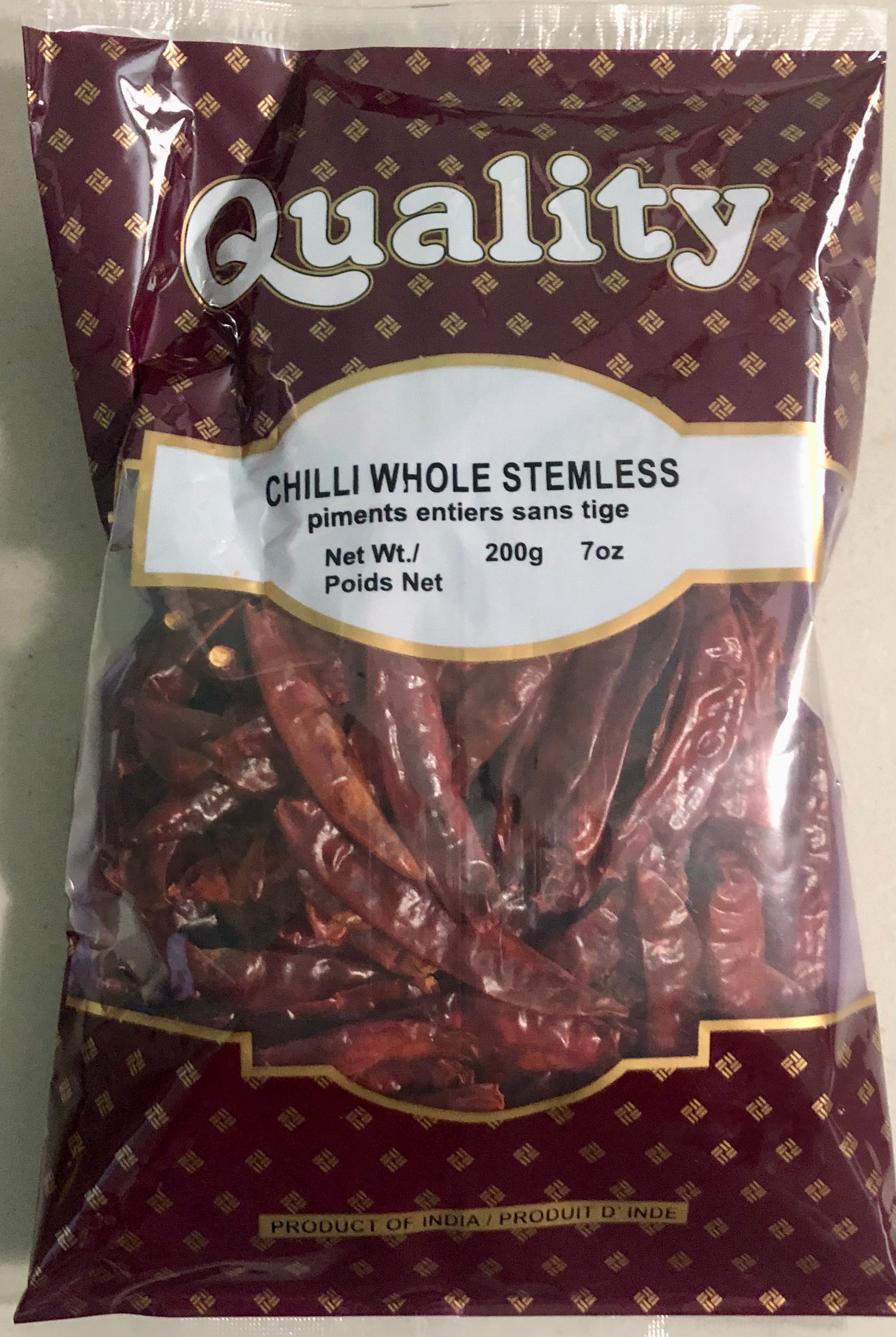 Red Chilli Peppers - Whole Dried - 200 g - Quality