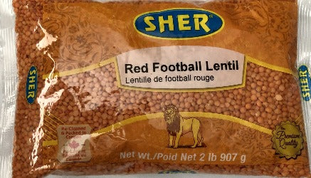 Sher Red Footbal Lentils - Malaka Massar - 2 lb.