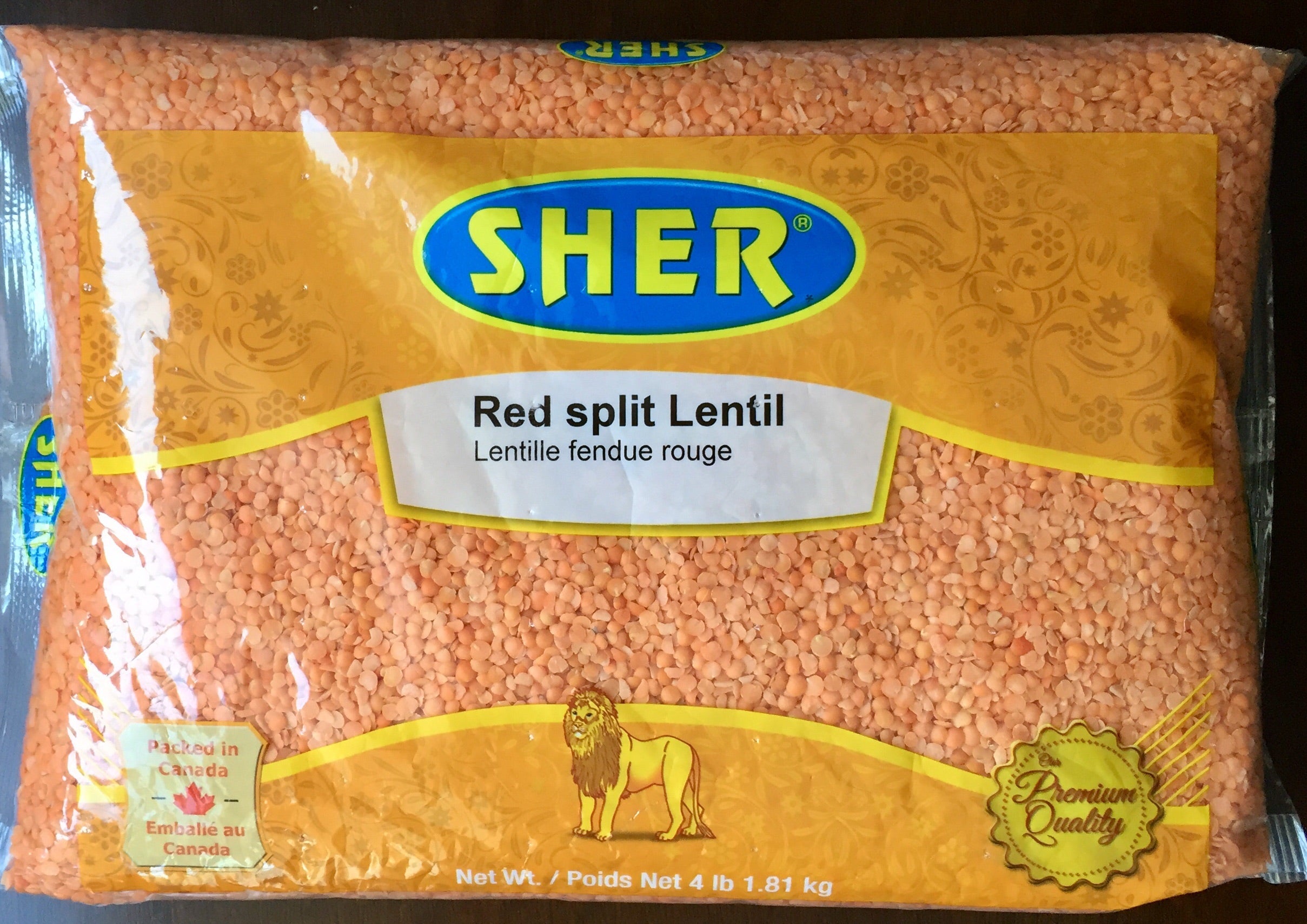 Red Split Lentil - Masoor Dal -  4 lb - Sher
