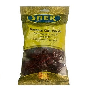 Kashmiri Whole Red Chilli Peppers - Sher - 100 g