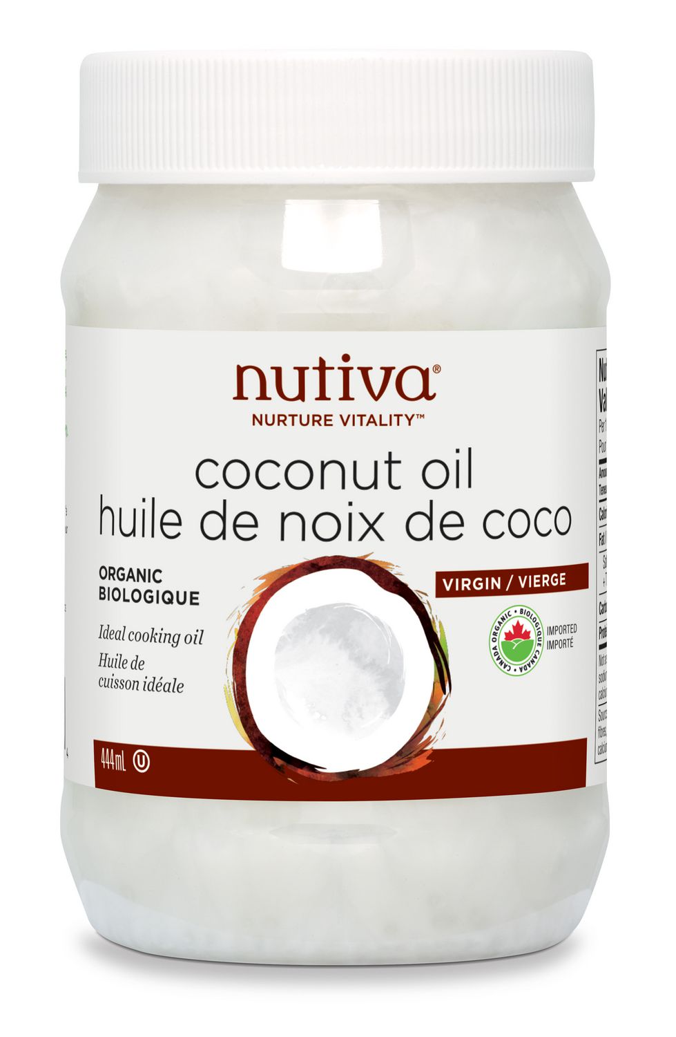 Coconut Oil - Organic -  Virgin - 444ml. - NUTIVA