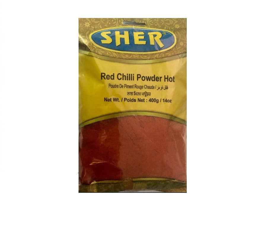 RED CHILLI POWDER HOT - 400 gm - Sher